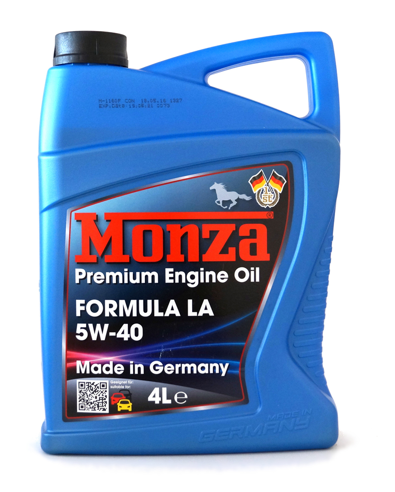 Масло моторное синтетическое - MONZA FORMULA LA 5W-40 4л